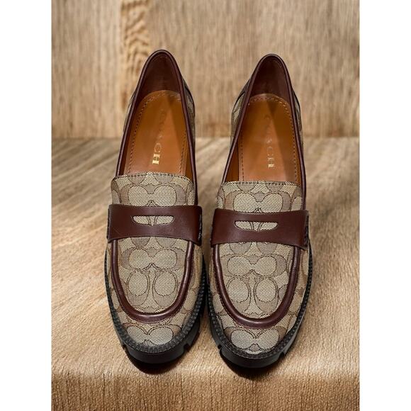 Coach CC949 Colleen Loafer in Signature Jacquard Size 8B - Picture 4 of 9